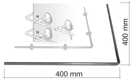 Stab 10mm 90Grad für Weiterleitung Rankseil und Rankstab über Eck