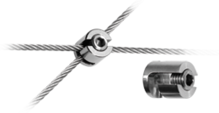 Edelstahl-Verbinder für 6 mm Seil verschiedene Winkel