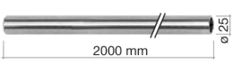 Edelstahl-Rankrohr ø 25 mm - 2000 mm
