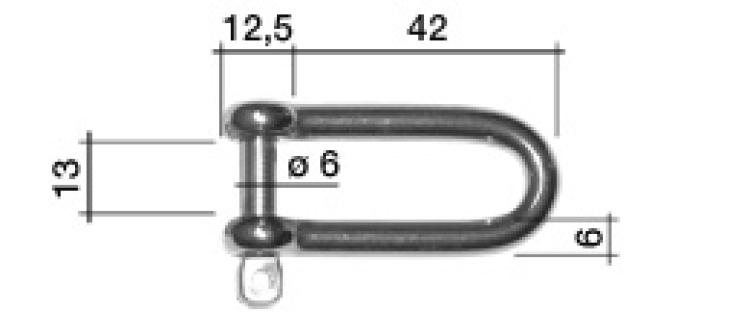 Schäkel gerade Form, lang