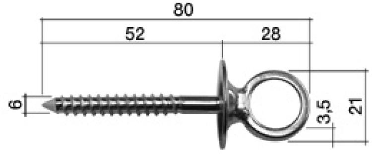 Ringschraube mit Kragen 6x60