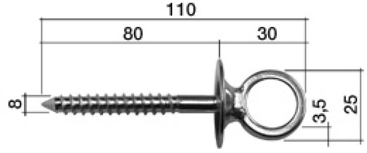 Ringschraube mit Kragen 8x80