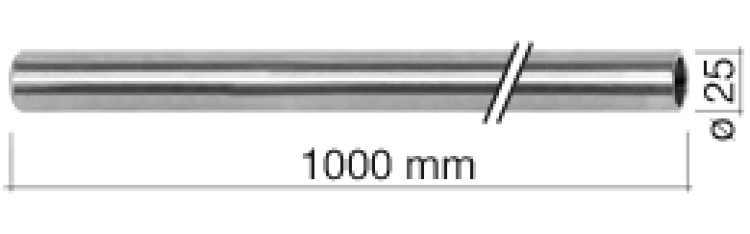Edelstahl-Rankrohr ø 25 mm - 1000 mm