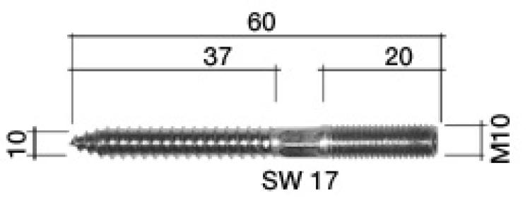Stockschraube M10 x 60