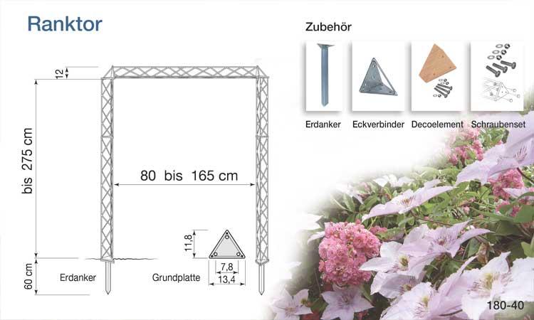 Ranktor-Set mit Winkelverbinder freistehend