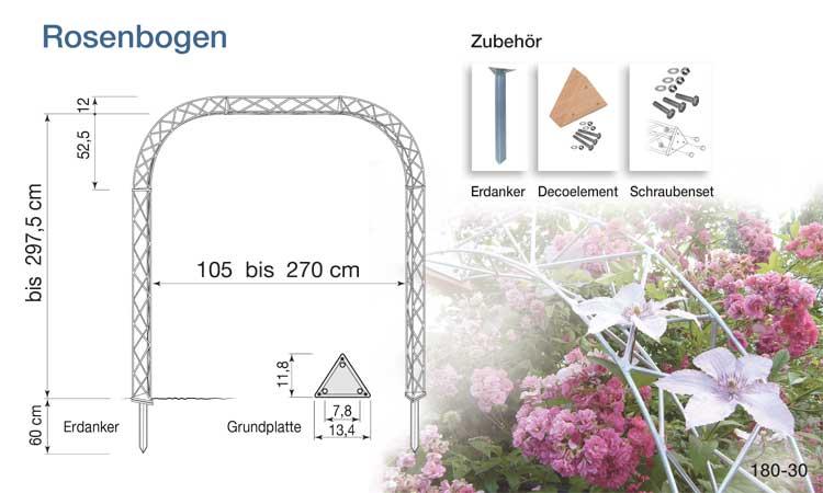 Rosenbogen-Set mit Rundbogen freistehend