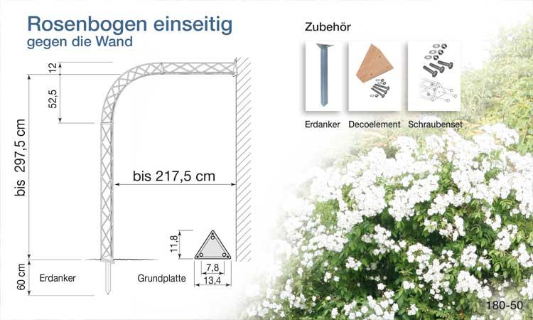 Rosenbogen-Set einseitig mit Rundbogen