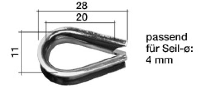 Kausche für 4mm Seil