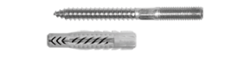 Edelstahl-Stockschraube M8 und Dübel